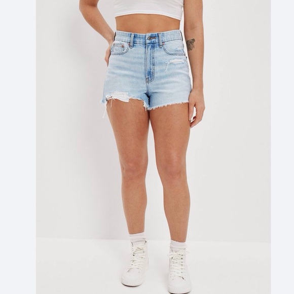 American Eagle 6 Curvy ‘90s Boyfriend Denim Shorts High Rise Womens Strigid 2023 - Picture 1 of 11